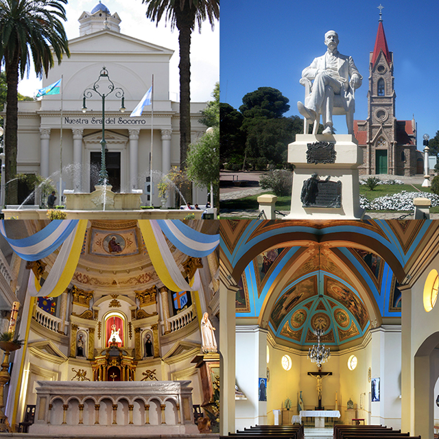 Dos iglesias en medio de la plaza